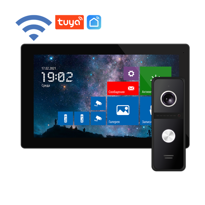 Комплект wifi видеодомофона. Freedom 10 FHD WIFI Night - 10.1.