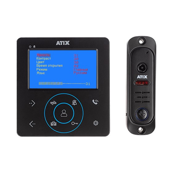 Комплект видеодомофона Atix AT-I-K410C/T Black 40818 - фото 44904