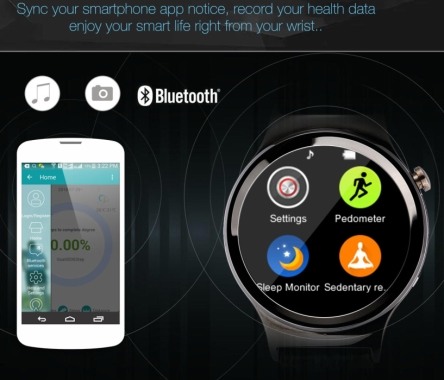 Смарт-часы "Ewik W6" синхронизируют данные с Вашим сматфоном по протоколу Bluetooth 3.0